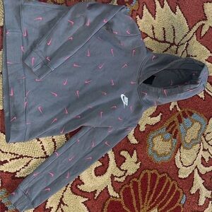 Nike Charcoal Hoodie with Pink Accents